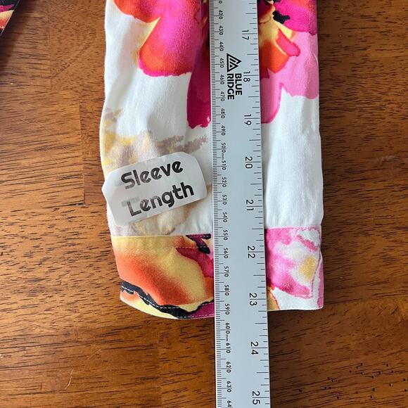 Chico's Womens L Jacket Floral Art to Wear Stretch Colorful Casual Preppy Spring - Picture 8 of 10